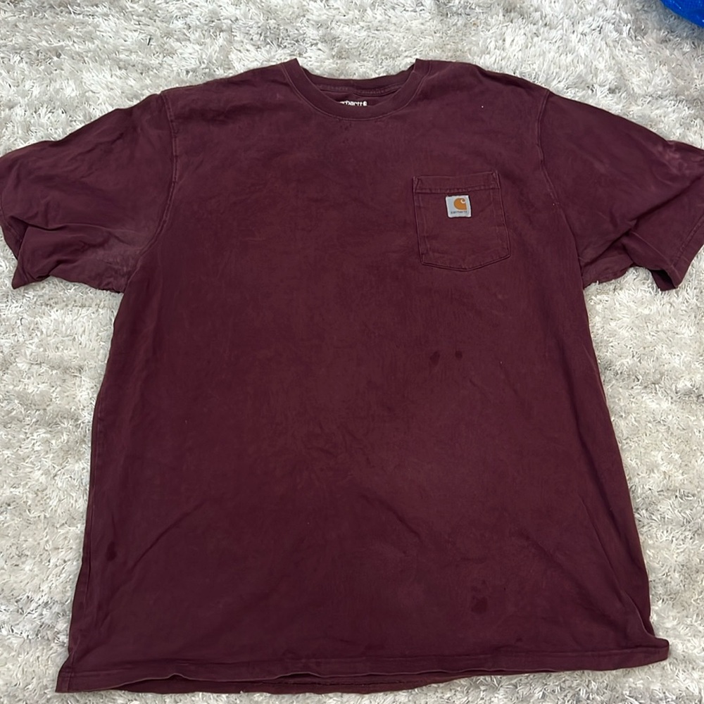 Burgundy short sleeve Carhartt tshirt